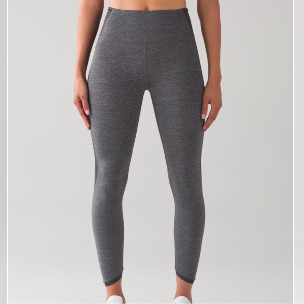 Lululemon Featherlight Legging 25” Heathered Black Gray